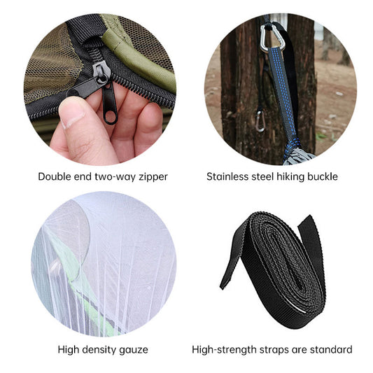 Automatische Schnellöffnung Moskitonetz Hängematte Outdoor Camping Pole Moskitonetz Hängematte Anti Roll Nylon Hängematte