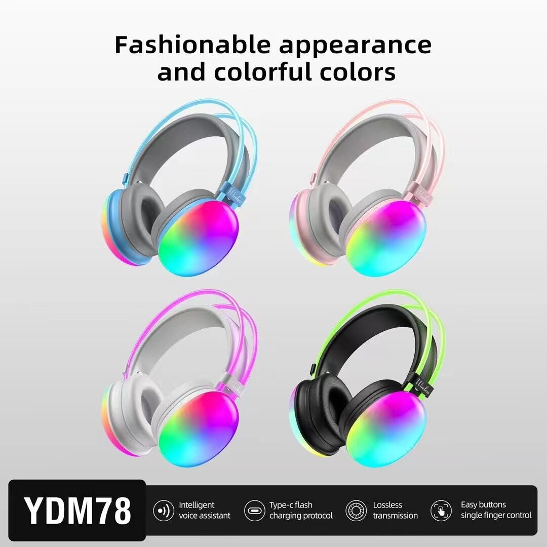 Head mounted Bluetooth earphones YDM78 luminous computer gaming wireless headset - NOVADI