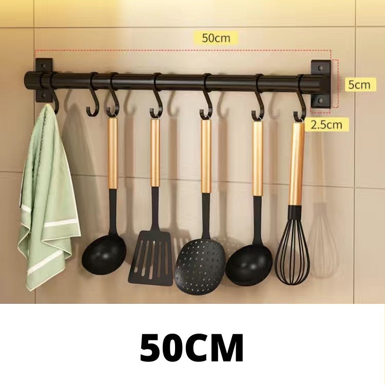 Kitchen Hanging Spoon Hanger Hook Punch-Free Wall-Mounted Wall Hook Rack Supplies Row Hook Sticky Hook Hook Rack