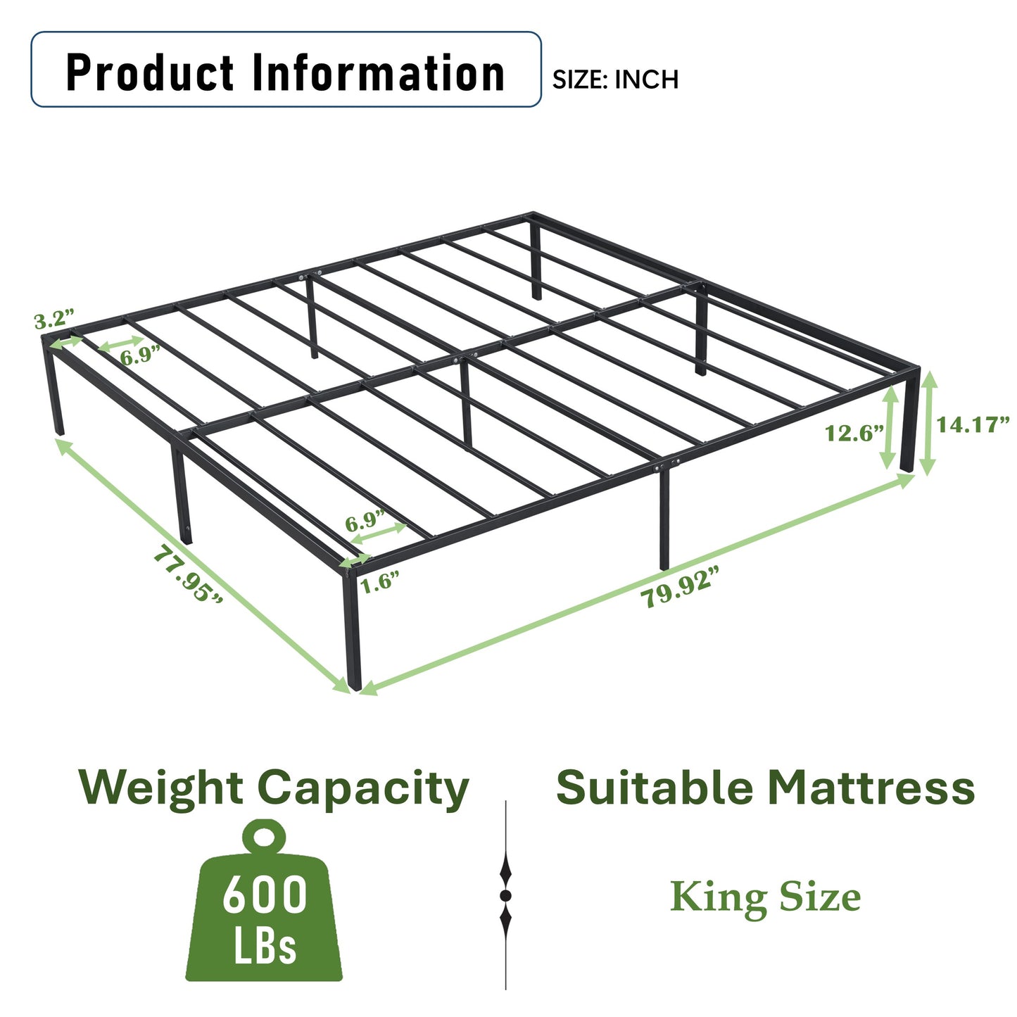 King Size Metal Bed Frame