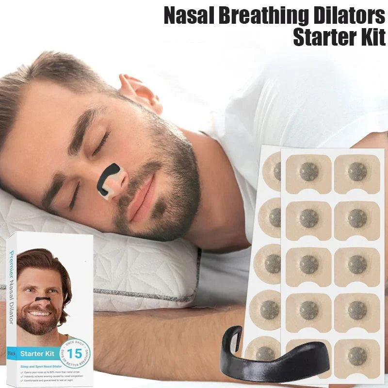 15Pairs Magnetic Nasal Strips Nasal Breathing Dilators Kits Increase Air Intake Improve Sleeping Reduce Snoring for Nighttime - NOVADI