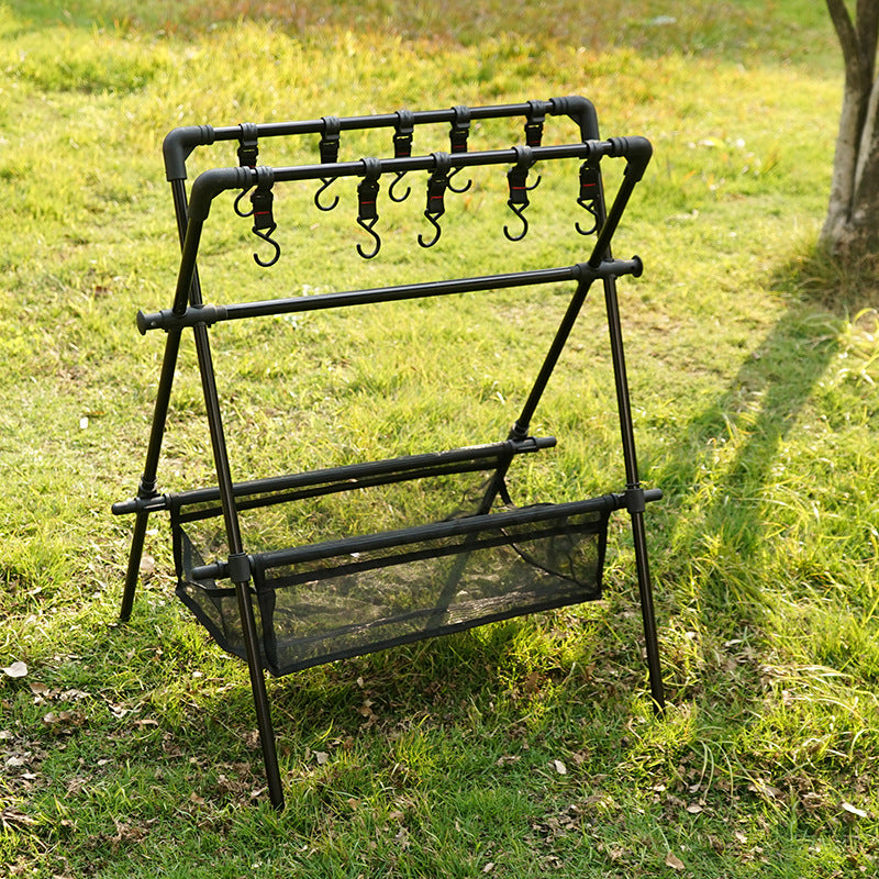 Outdoor camping folding shelf camping car drying rack drying net drying rack storage rack - NOVADI