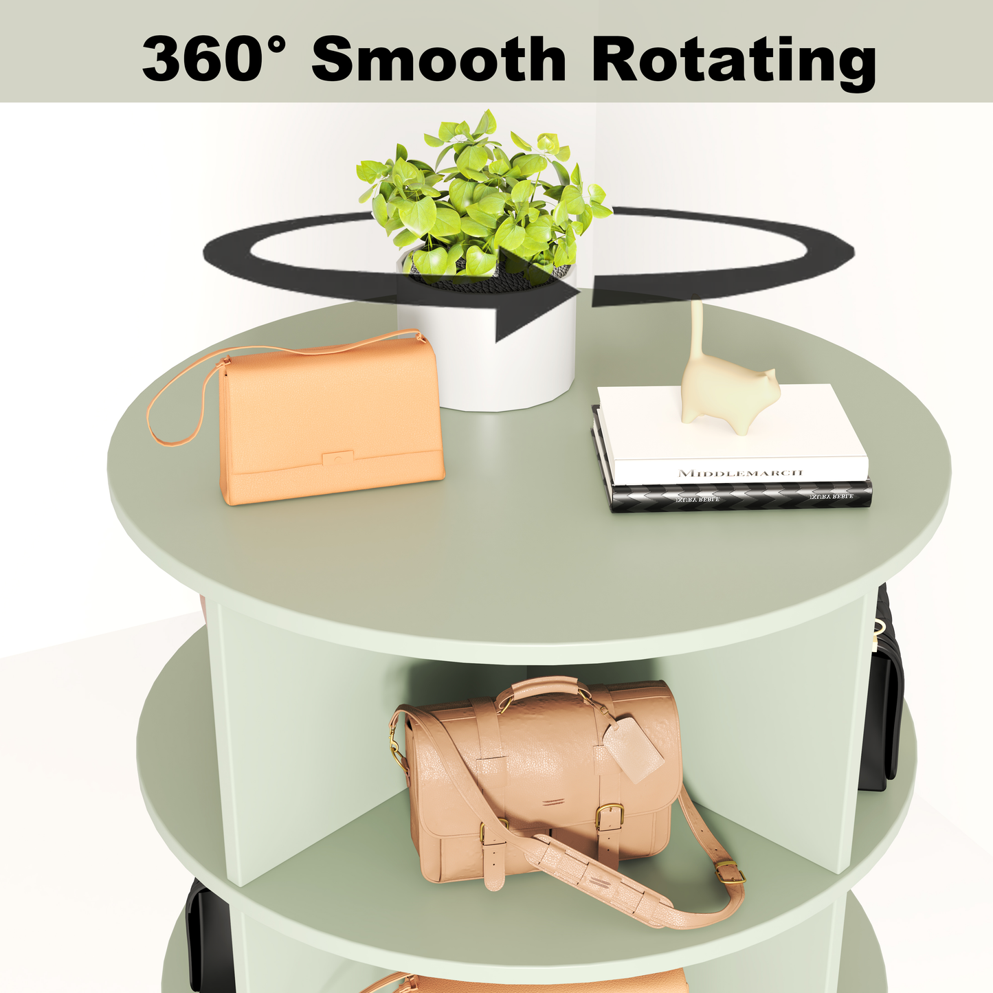 Green 360 Rotating shoe cabinet 7 layers