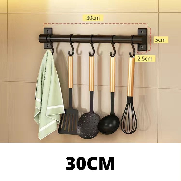 Kitchen Hanging Spoon Hanger Hook Punch-Free Wall-Mounted Wall Hook Rack Supplies Row Hook Sticky Hook Hook Rack