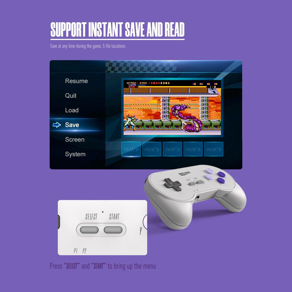 SFC Classic Retro Gaming Console Super SNES Wireless Doubles HD Gaming Console Y2 SF Mini Gaming Console - NOVADI