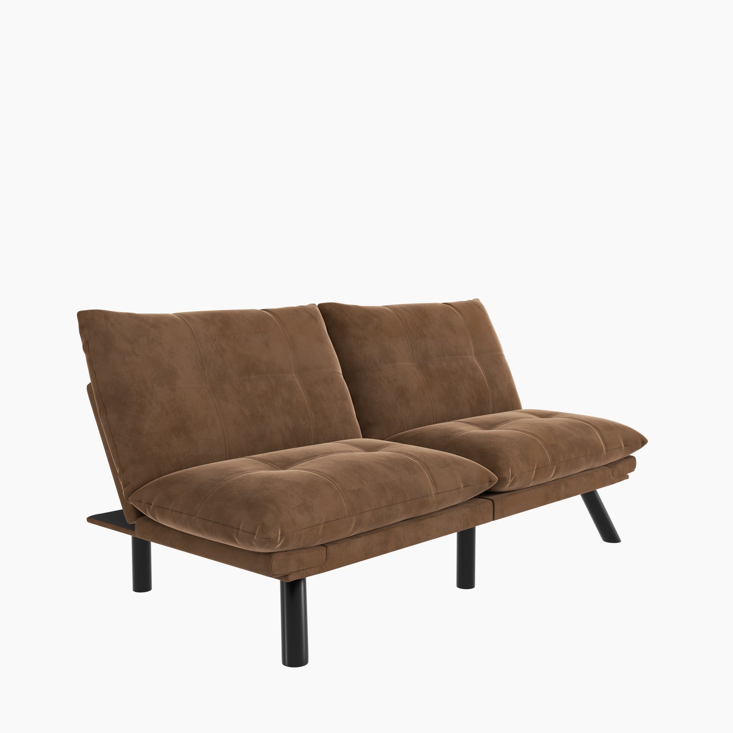 Leatehr Feeling Brown Convertible Folding Modern sofa Bed