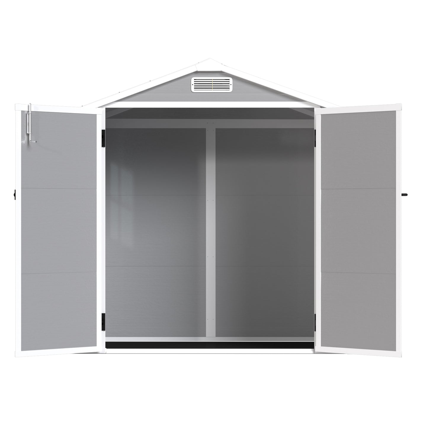 6' x 4.4' Resin Weather Resistant Outdoor Storage Shed with Floor for Garden,Backyard,Pool Tool, Light Grey