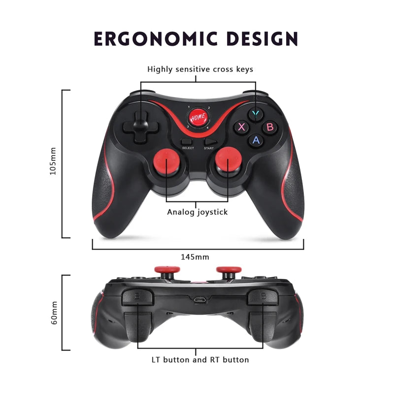 PXN T3 X3 Wireless Bluetooth Gamepad Game Controller Game Pad for iOS Android Smartphones Tablet Windows - NOVADI